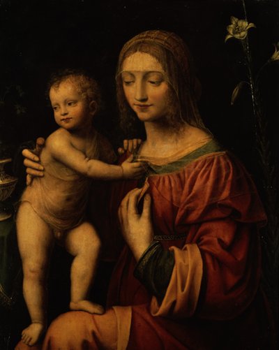 Maagd en kind door Bernardino Luini